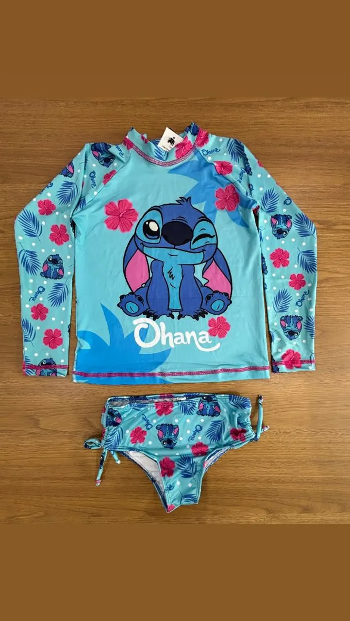 Conjunto de Praia Infantil Stitch - Ohana