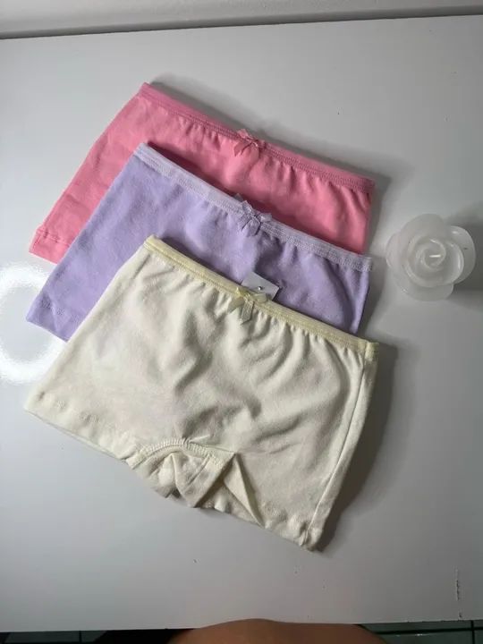 kit com 3 calcinhas box infantil cores a sua escolha - Foto 3