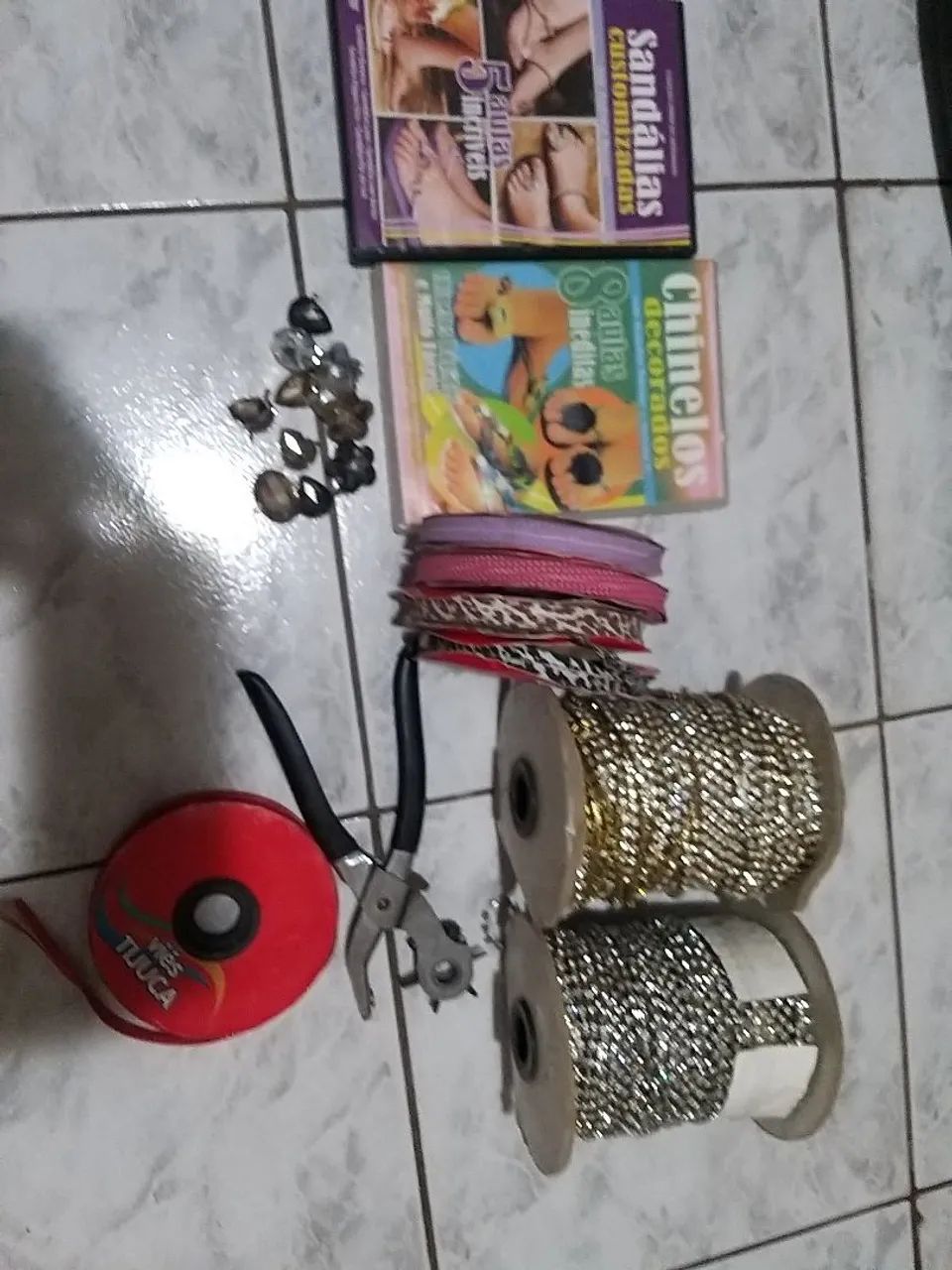 Renda de Strass para chinelos e outros  - Foto 3
