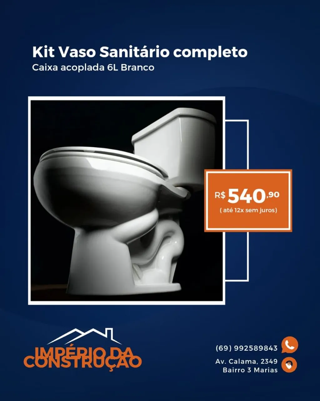 Kit Vaso Sanitário Completo 6L Branco