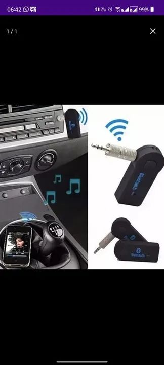 Receptor Bluetooth para Música Saída Auxiliar P2