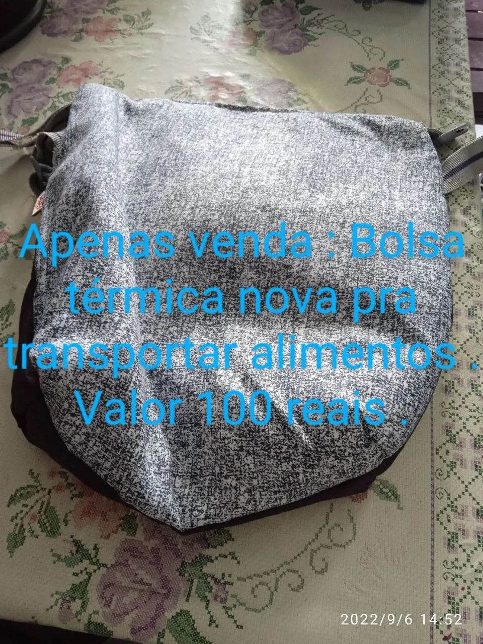  Apenas venda Bolsa térmica  roxa de tecido com alça - Foto 2