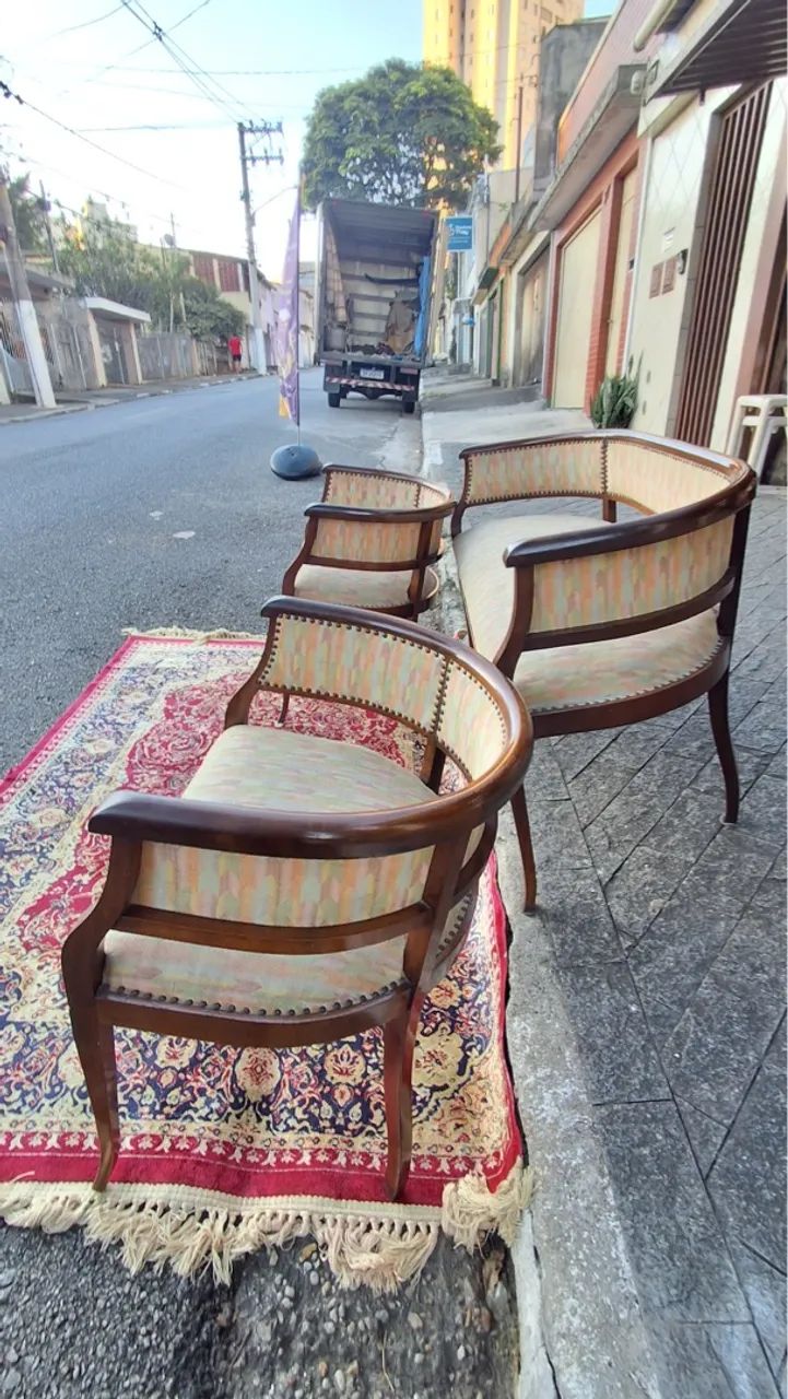 Trio Art deco em madeira imbuia maciça  - Foto 5