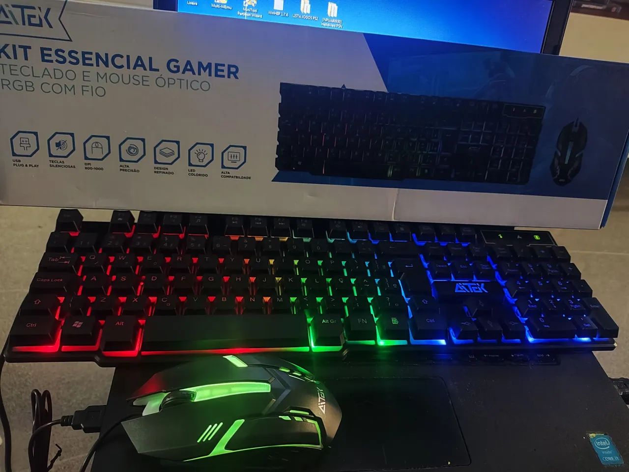 Kit Gamer Teclado e Mouse ATEX RGB - Foto 2