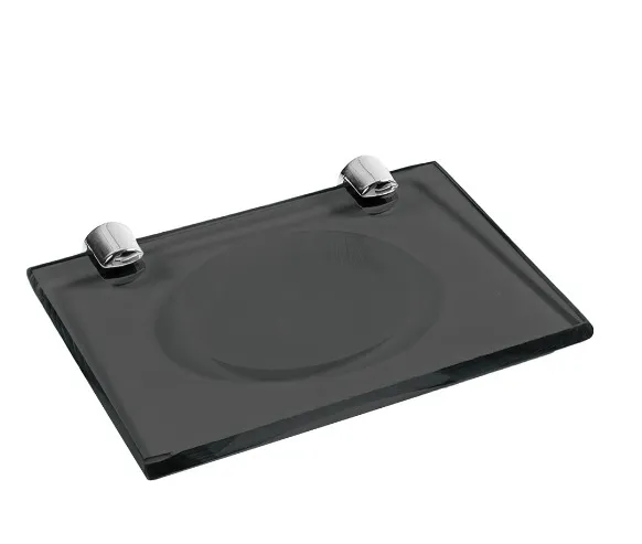 Saboneteira Vidro Preto 10x13cm