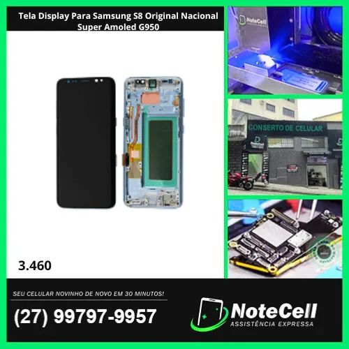Tela Display Para Samsung S8 Original Nacional Super Amoled G950- Instalação Expressa 30m!