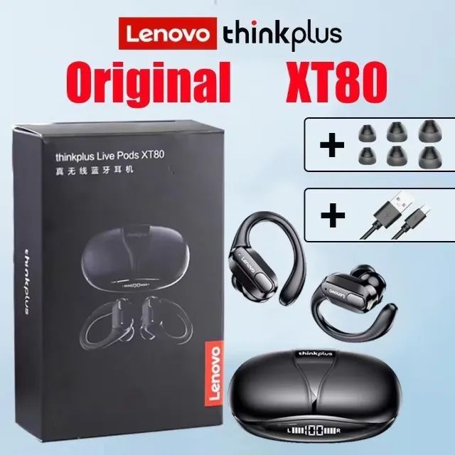Fone De Ouvido Bluetooth 5.3 Lenovo Xt80 Trinkplus Preto