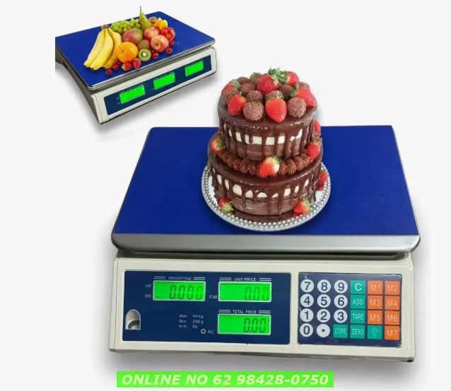 Balança 40kg Digital Eletrônica Alta Precisão Bateria Bivolt