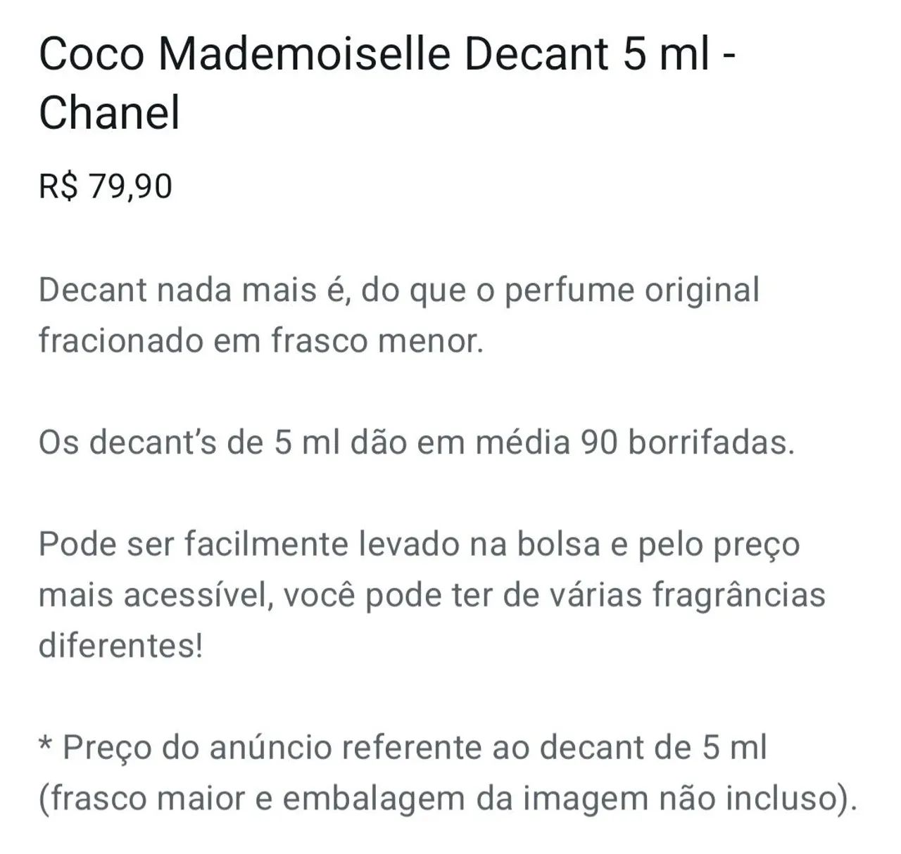Decant de 5 ml do Perfume Coco Mademoiselle Original Chanel  - Foto 2