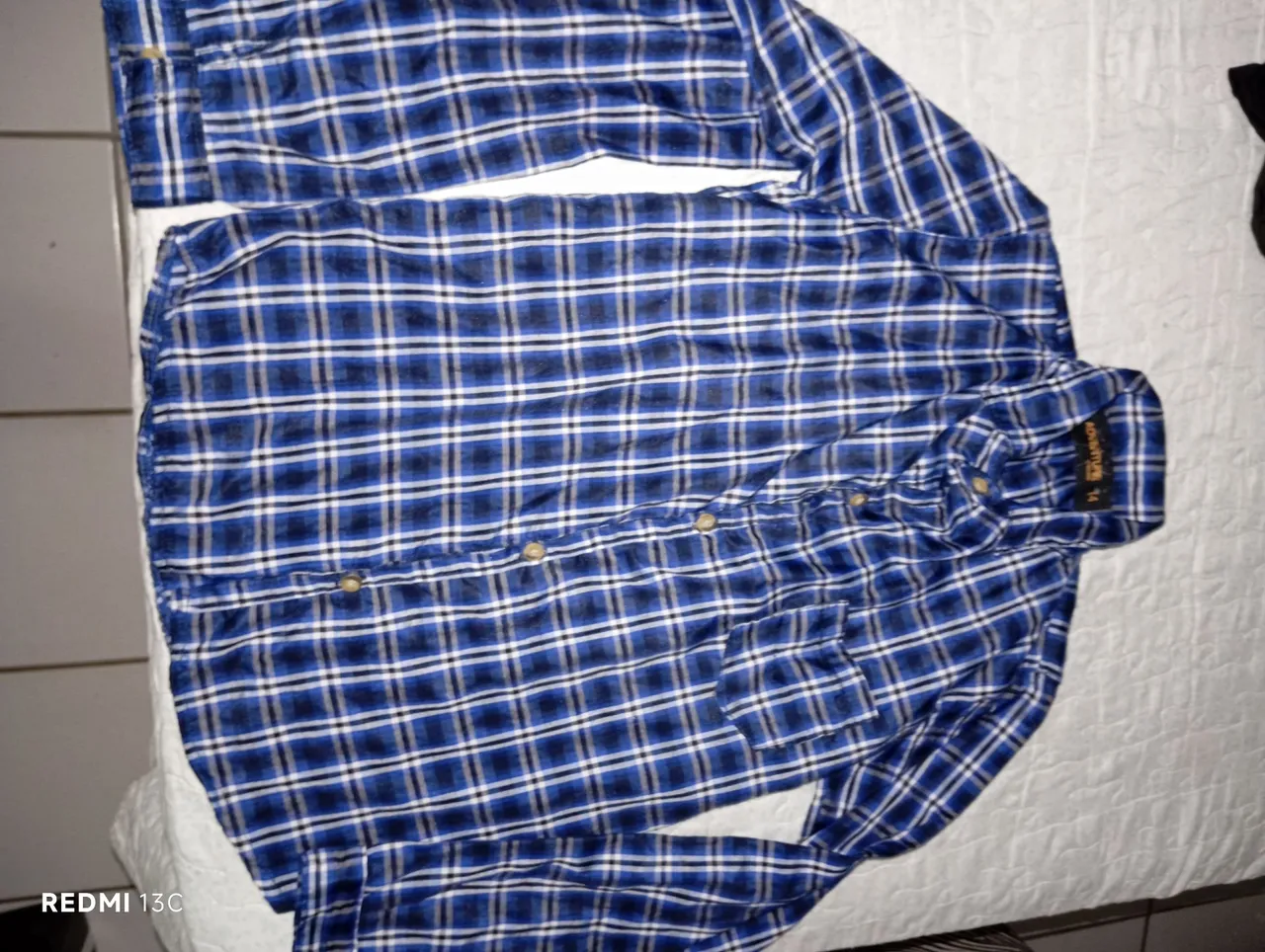 Camisa Xadrez Azul Masculina