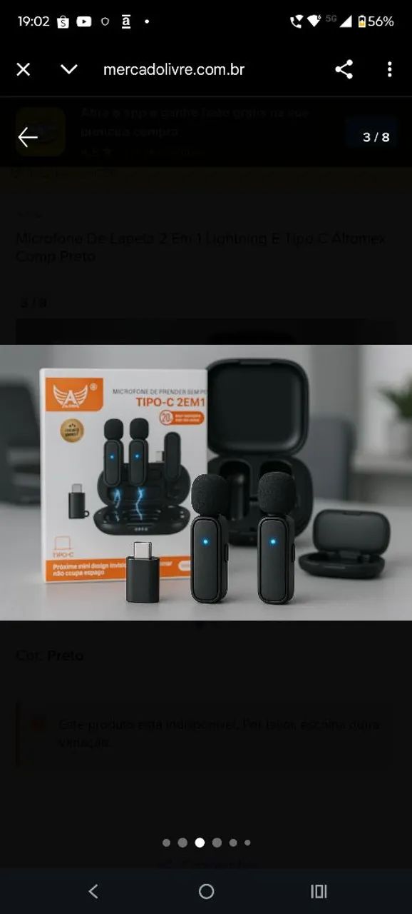 Microfone de lapela - Foto 2