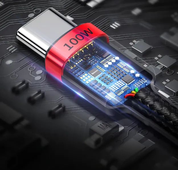 Cabo tipo C pd 100w Baseus em nylon carregamento rápido qc 3.0, dados 4.0. - Foto 2