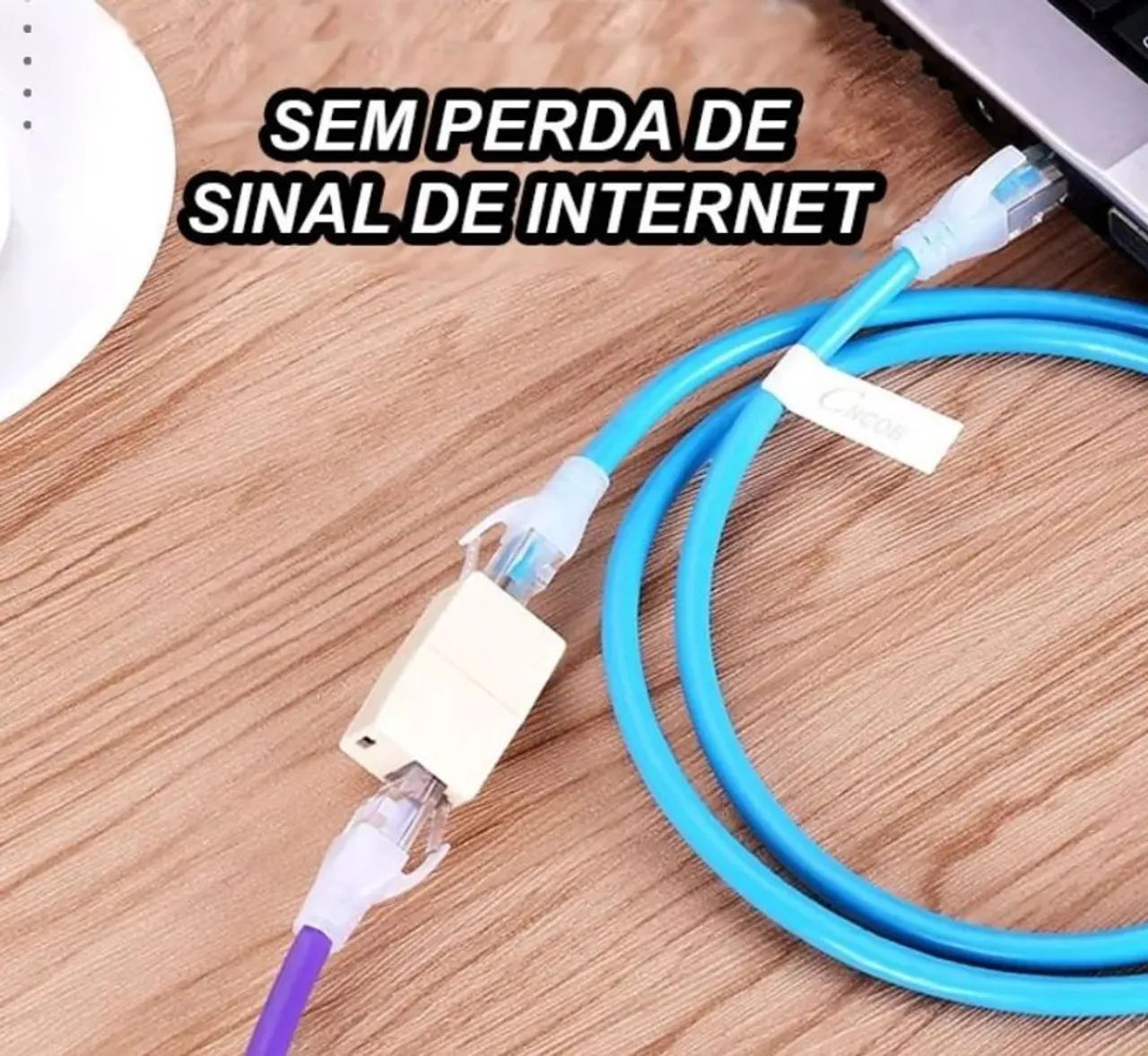 Conector Emenda Rj45 fêmea para Cabo De Rede Internet - Foto 4