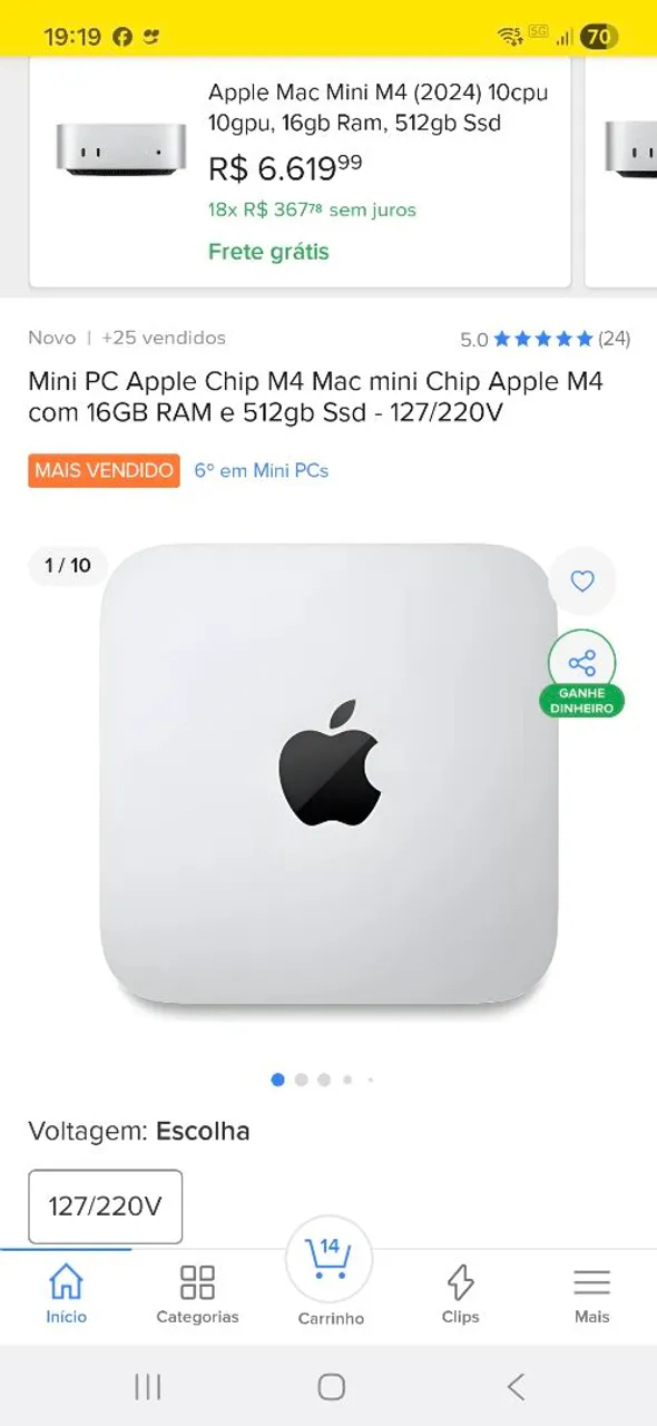 Promoção Mac Mini M4 16GB/ 256GB - Periféricos e Acessórios de