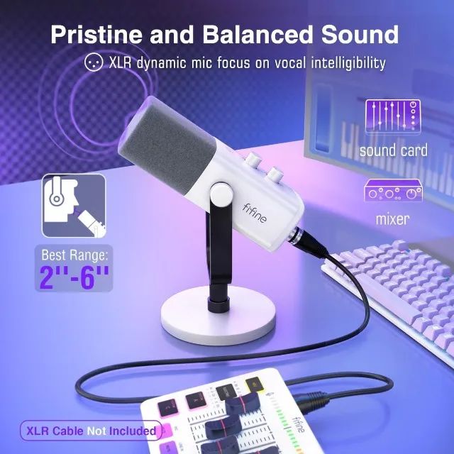 Microfone Fifine Am8 Cor Branca - Foto 4