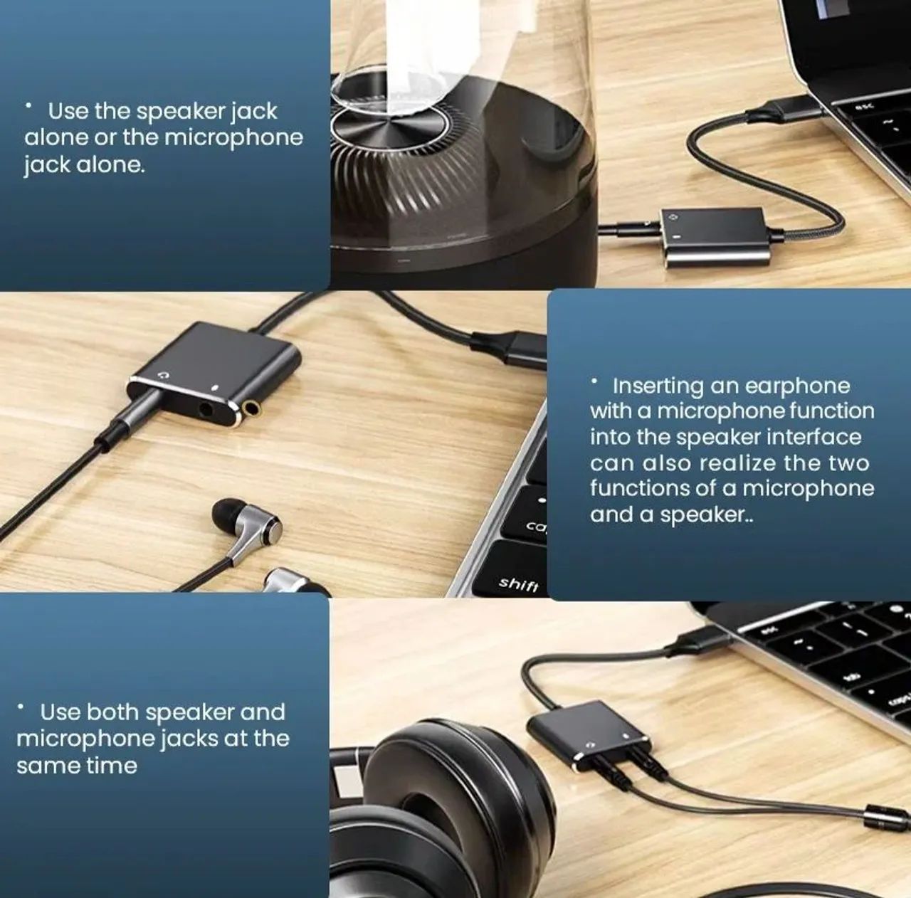 Adaptador de Áudio USB para Fone de Ouvido e Microfone - Foto 4