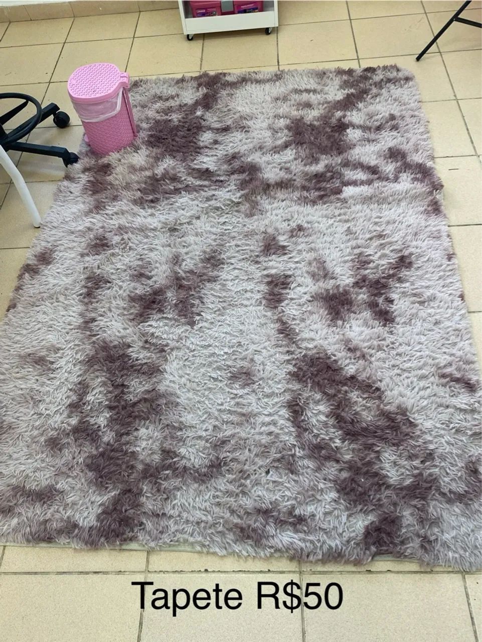 Tapete de felpudo rosa 2,0x1,40 - Pra sair hoje