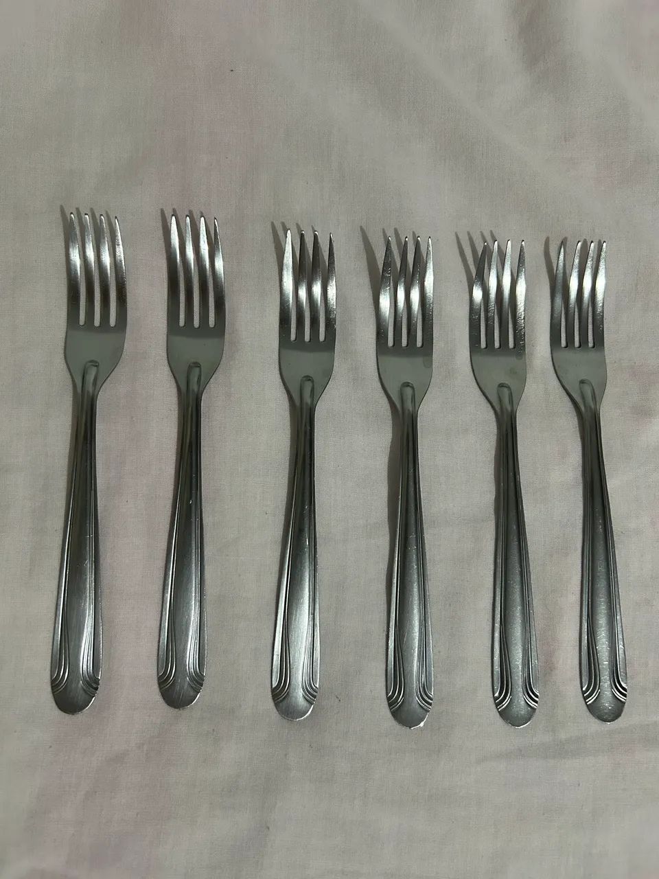 Jogo com 6 garfos Elmo do Brasil inox - antiguidades 