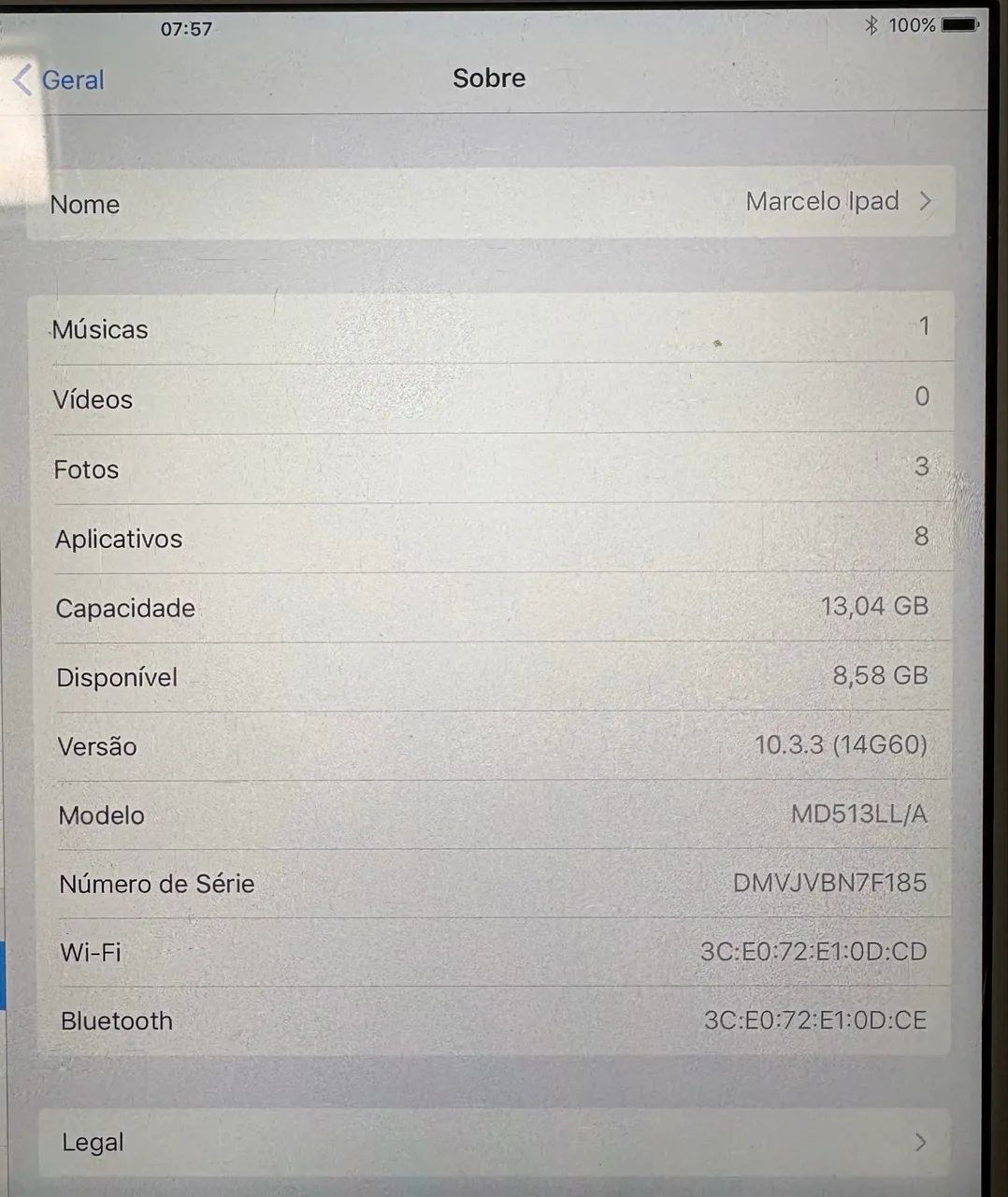 iPad 4 geração. modelo md513lll a  10 pol , 13 g, configuração - Foto 5