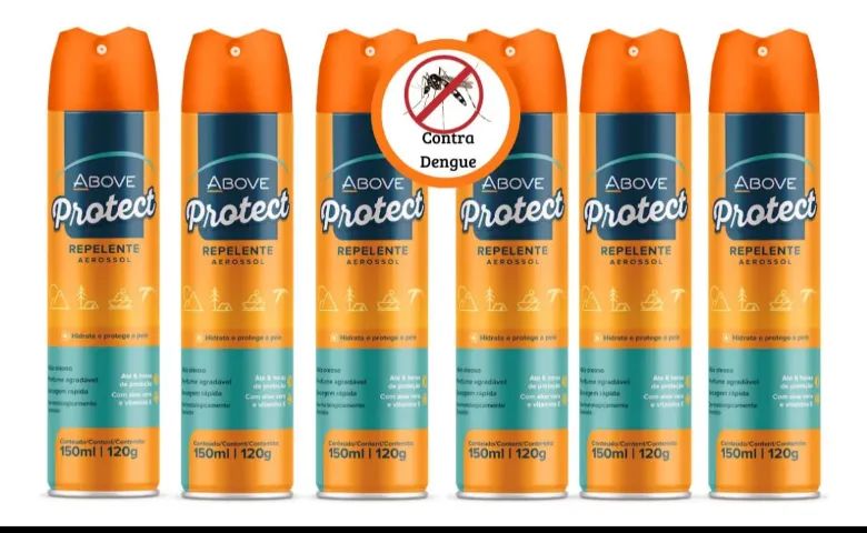Kit com 06 Above Repelente protect spray Contra Dengue 150ml/120g