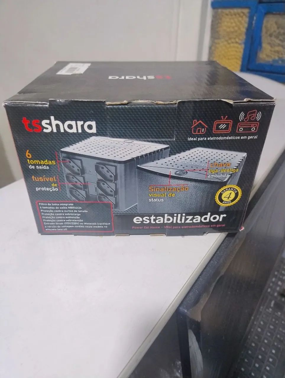 Estabilizador de 500va c/ 6 tomadas