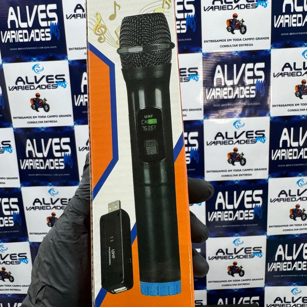 Microfone sem fio Com visor digital 