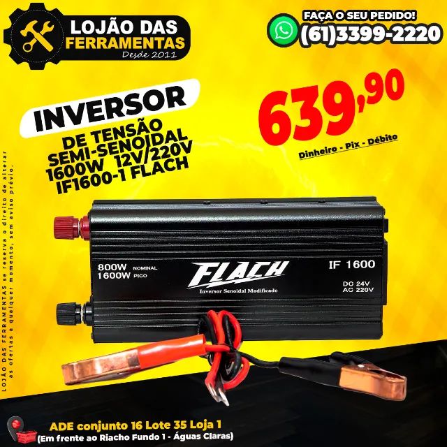 Inversor de Tensão Semi-Senoidal 1600w  12v/220v If1600-1 Flach