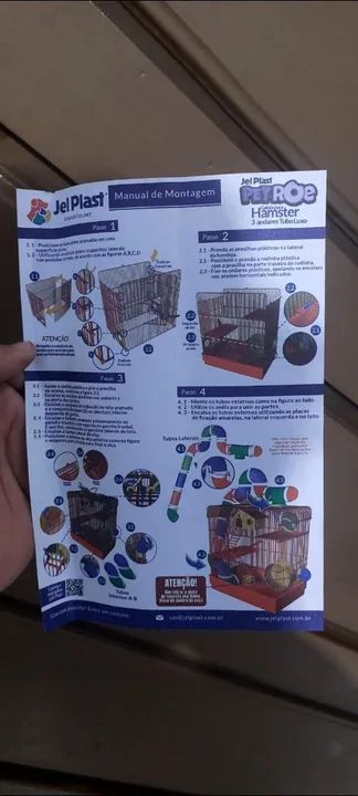 Gaiola para hamster com tubos e acessórios 