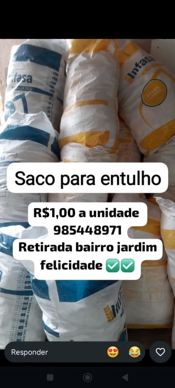 Saco vazio multiuso. 