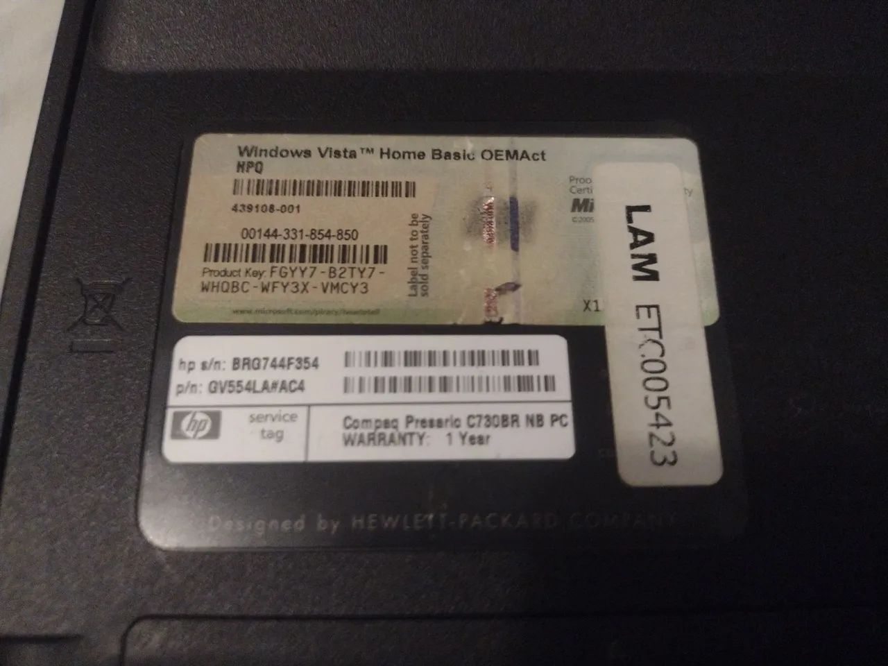Hp Compaq Presario C730BR Notebook - Foto 3