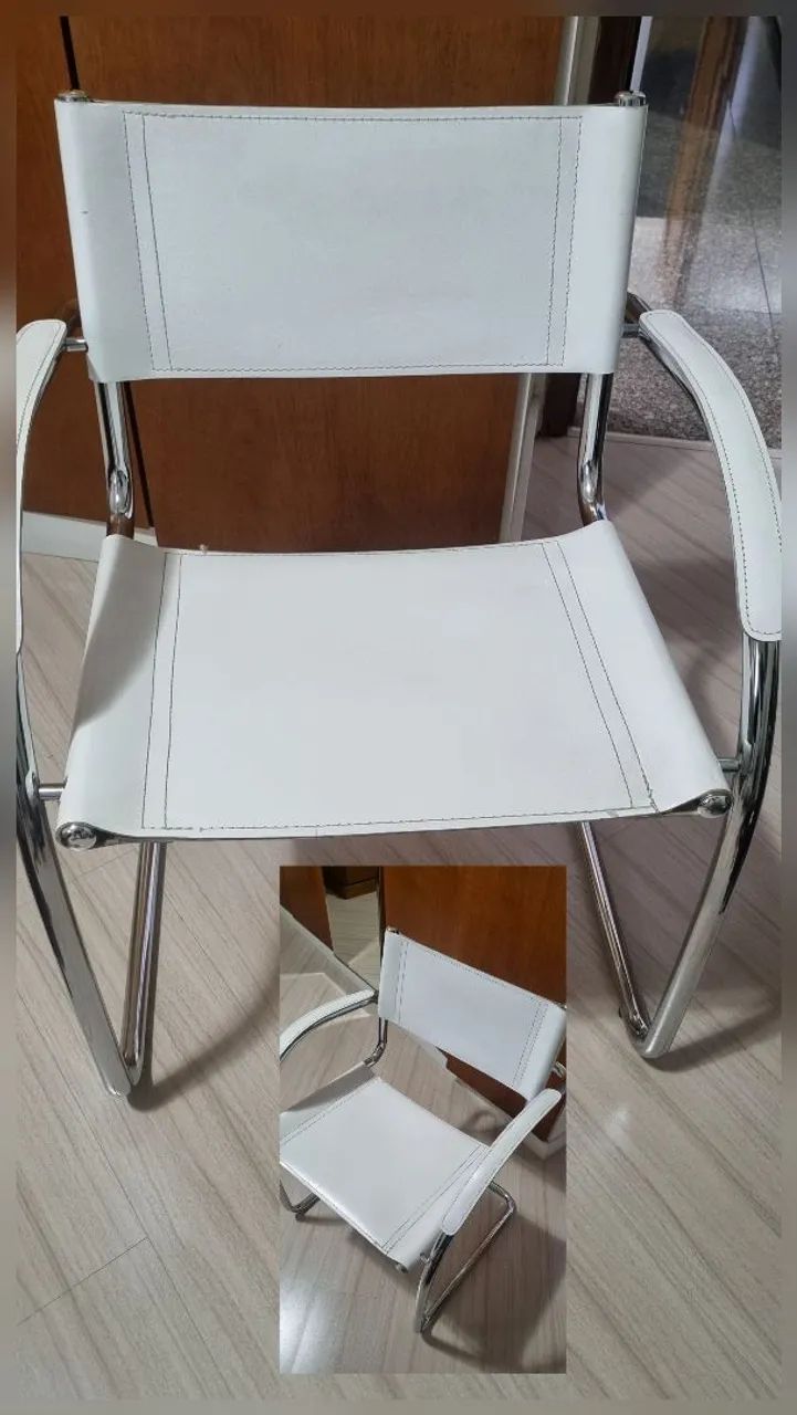 Cadeira Design - em Couro - Preço Desapego