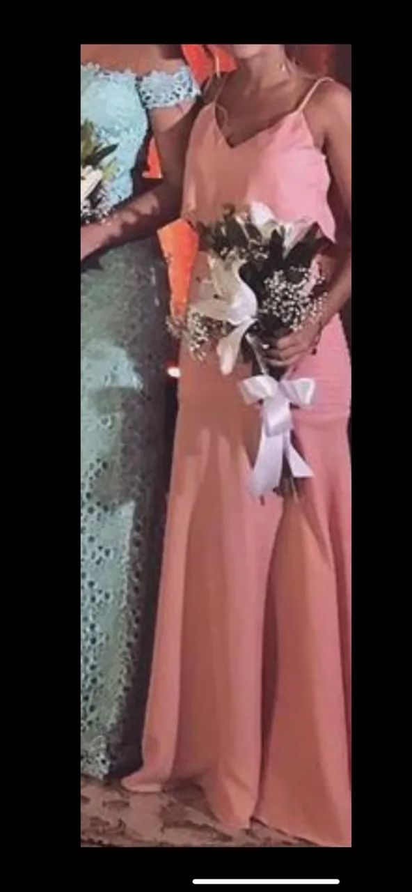 Vestido longo rosa claro - Foto 3