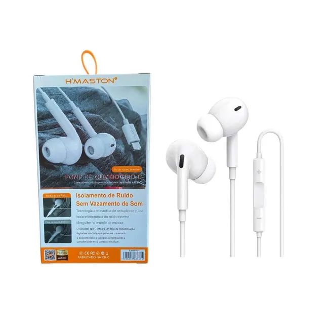 Fone Celular Usb C Intra Auricular H'maston - Foto 5