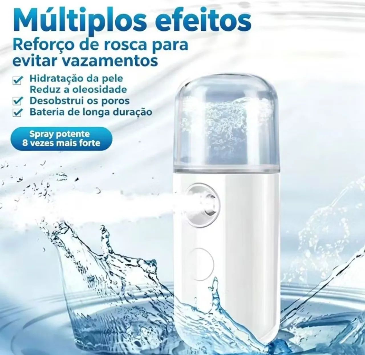 Nebulizador Ocular Portátil USB Hidratante Olhos Nano Spray Facial - Foto 6