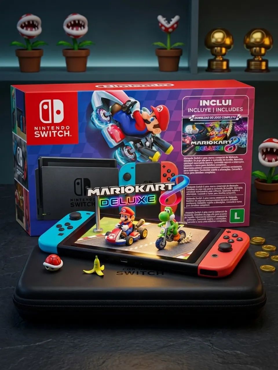 ? Nintendo Switch V2 Desbloqueado + 128GB + Bolsa + Acessórios - Foto 2