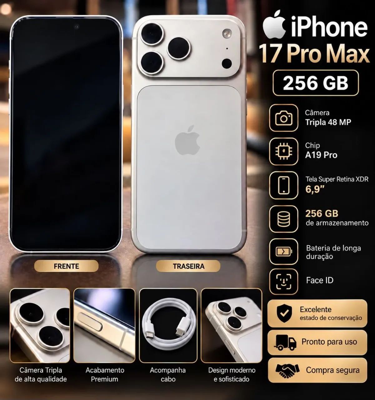 iPhone 17 pro max muito novo 
