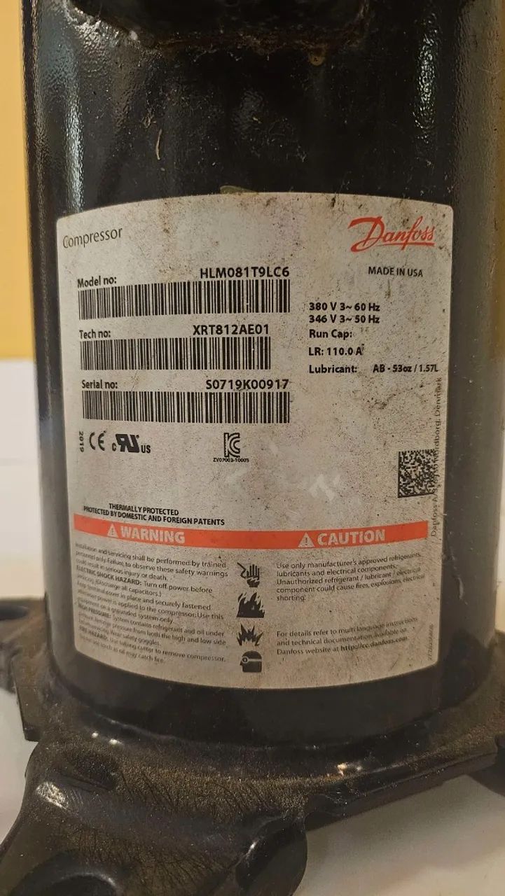 Compressor Danfoss Scroll 7.5 TR 90000 BTU 380V Trifasico R22 - Foto 3