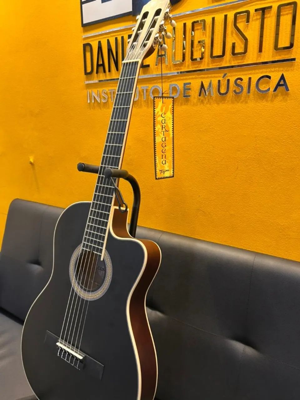 Violão Eletroac Tagima Cartagena Bks Cor Preto satín Material do diapasão Okoume - Foto 2