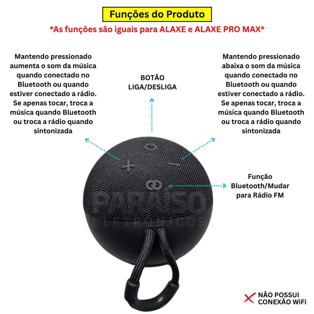 Caixa de Som Bluetooth Alaxe - Foto 4