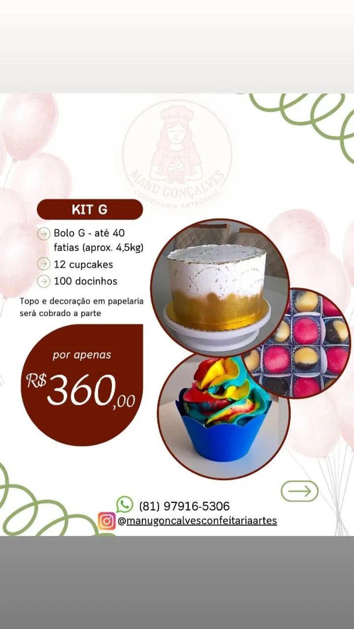 Bolos em chantininho - kits - Foto 4