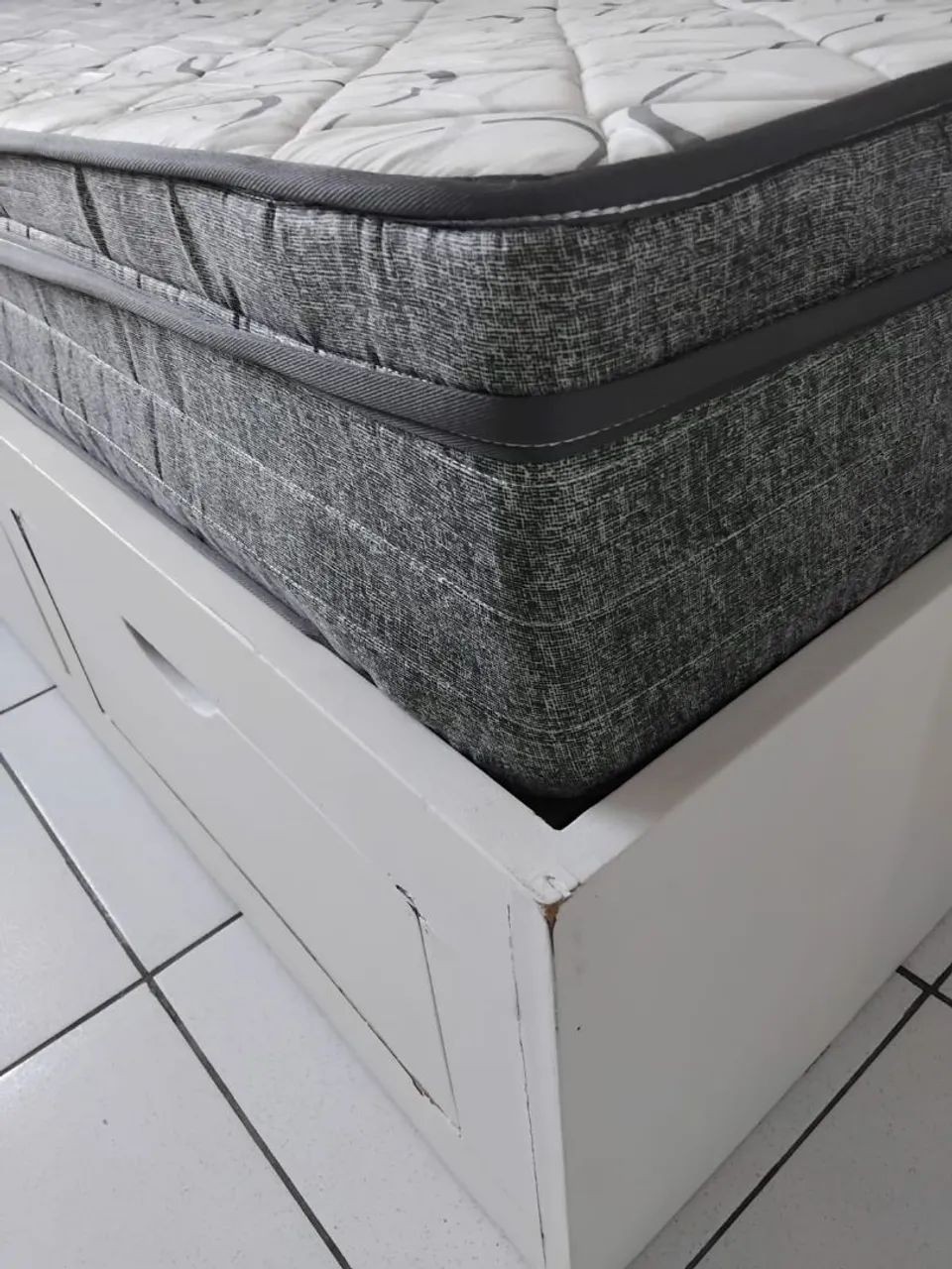 Cama de solteiro com colchão seminovo. - Foto 5