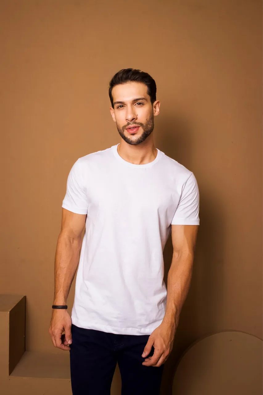 Camisas básicas masculinas algodão acetinado  - Foto 2