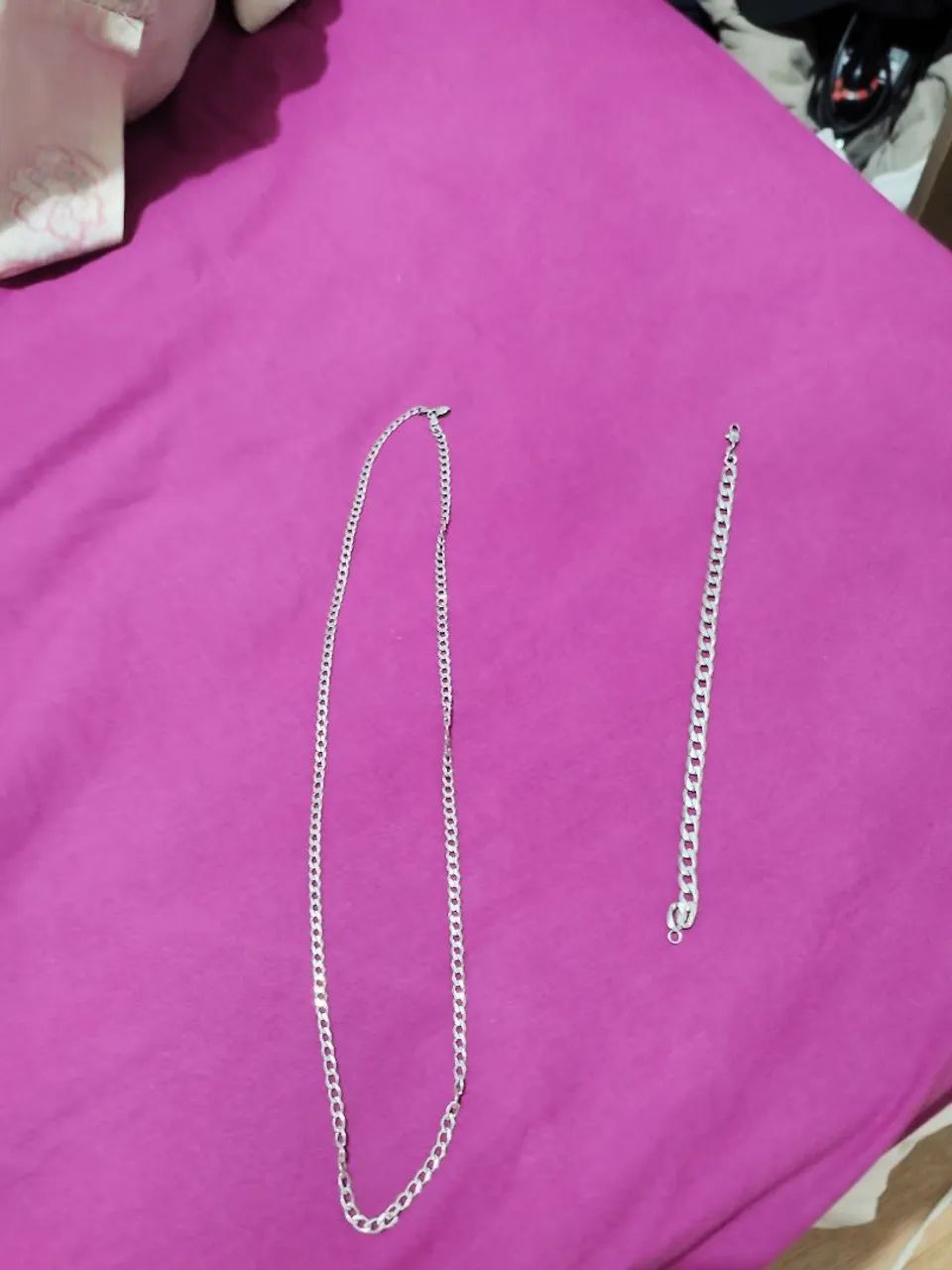 Cordão e pulseira de prata 925