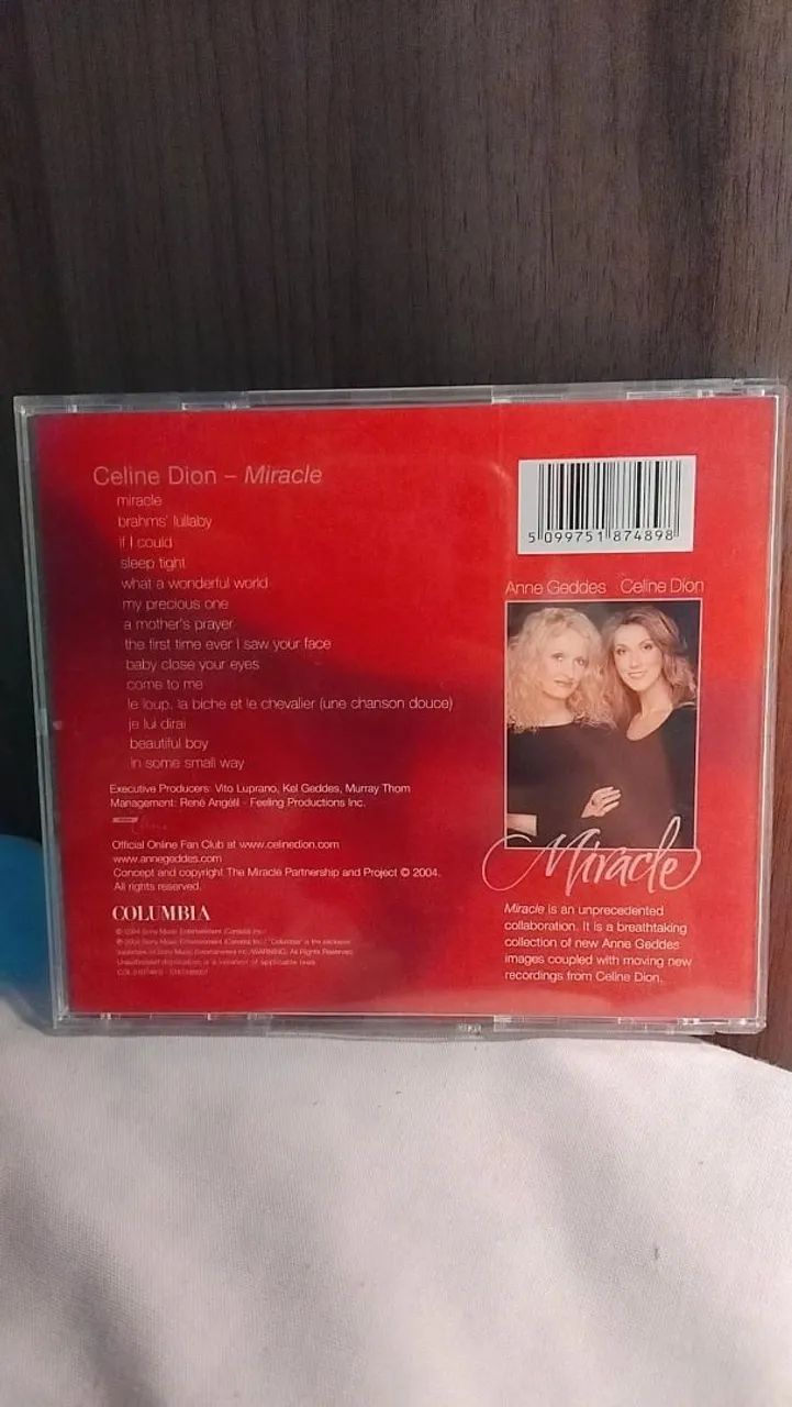 CD Celine Dion Miracle importado Austria - Foto 2