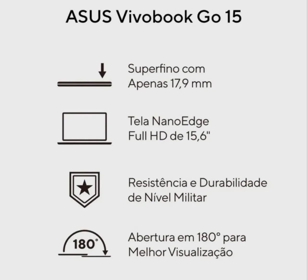 Notebook Asus Vivobook Go 15 Intel Core i3 - Foto 3