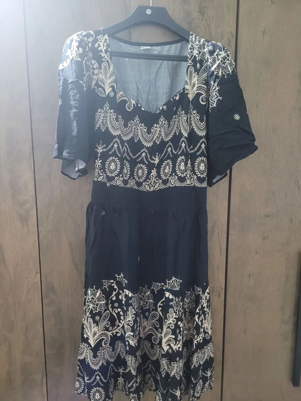 Vestido preto estampado G2
