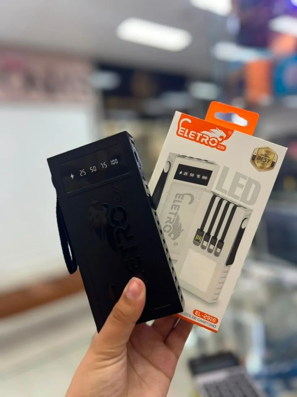 POWER BANK 10000 mAh COM LANTERNA.