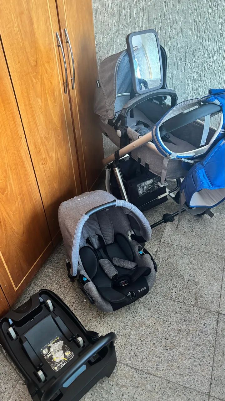 Carrinho de bebê com base e bebê conforto è canguru  - Foto 2