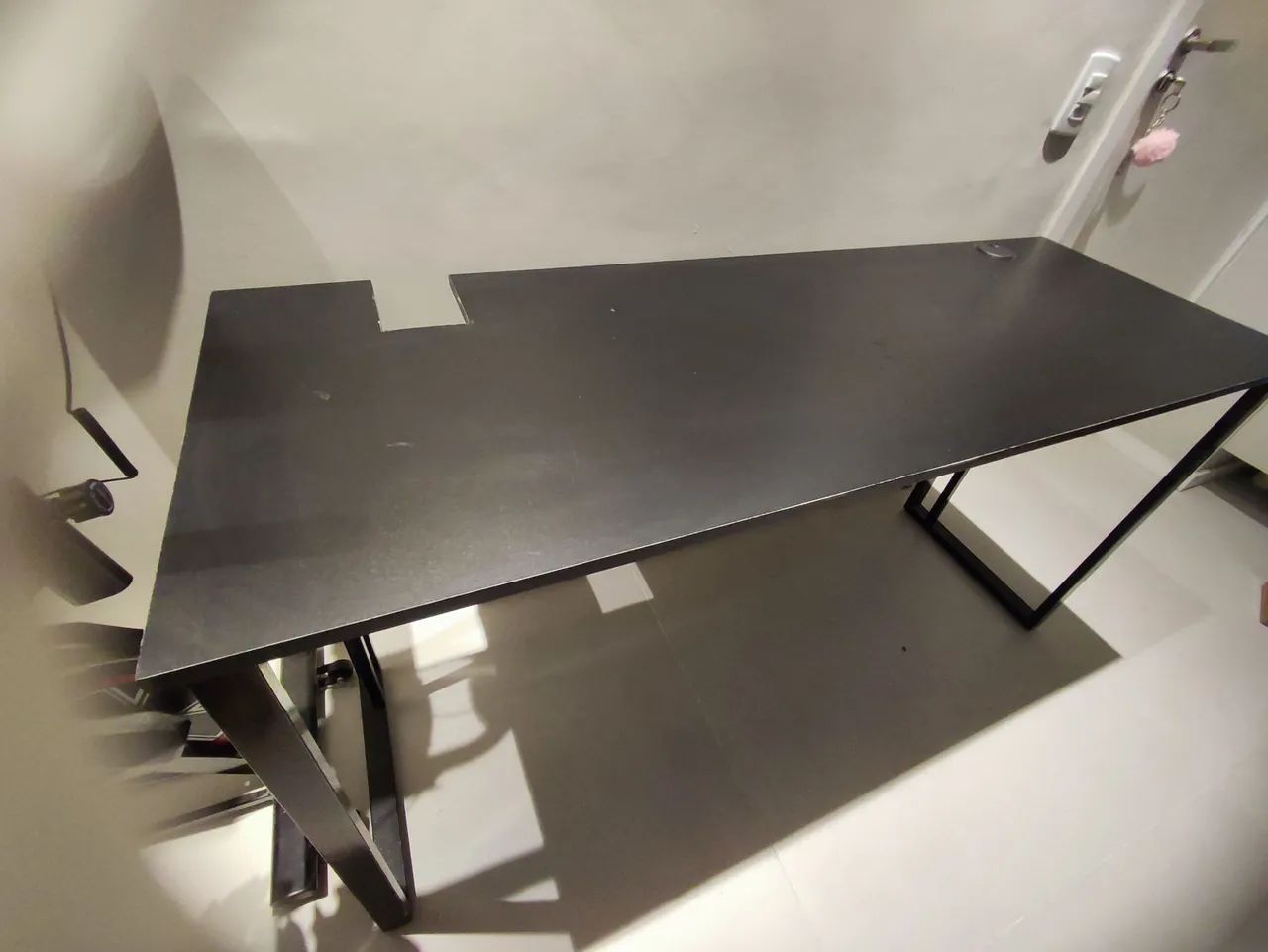 Mesa escritório modelo industrial, com pés de ferro preta - Foto 4