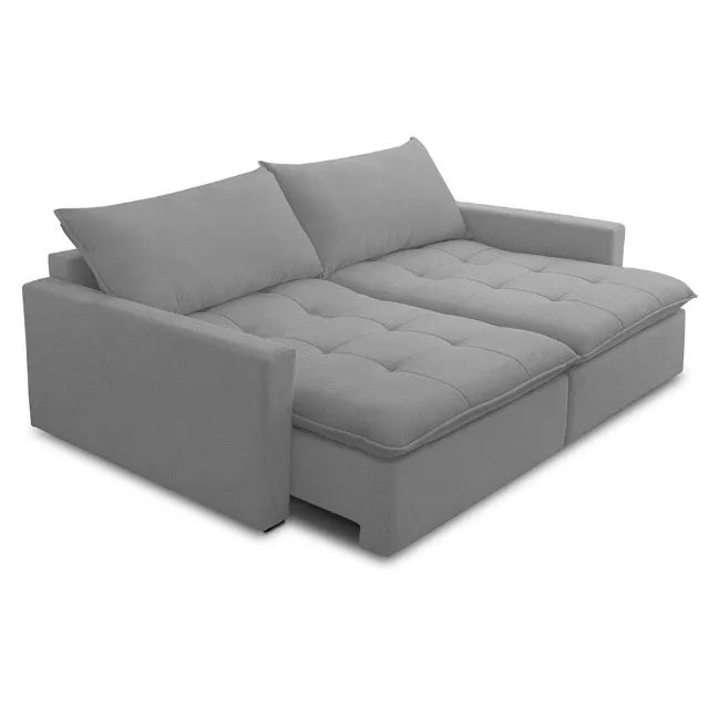 Sof á Cama 4 Lugares 2,20m Cinza - Foto 2